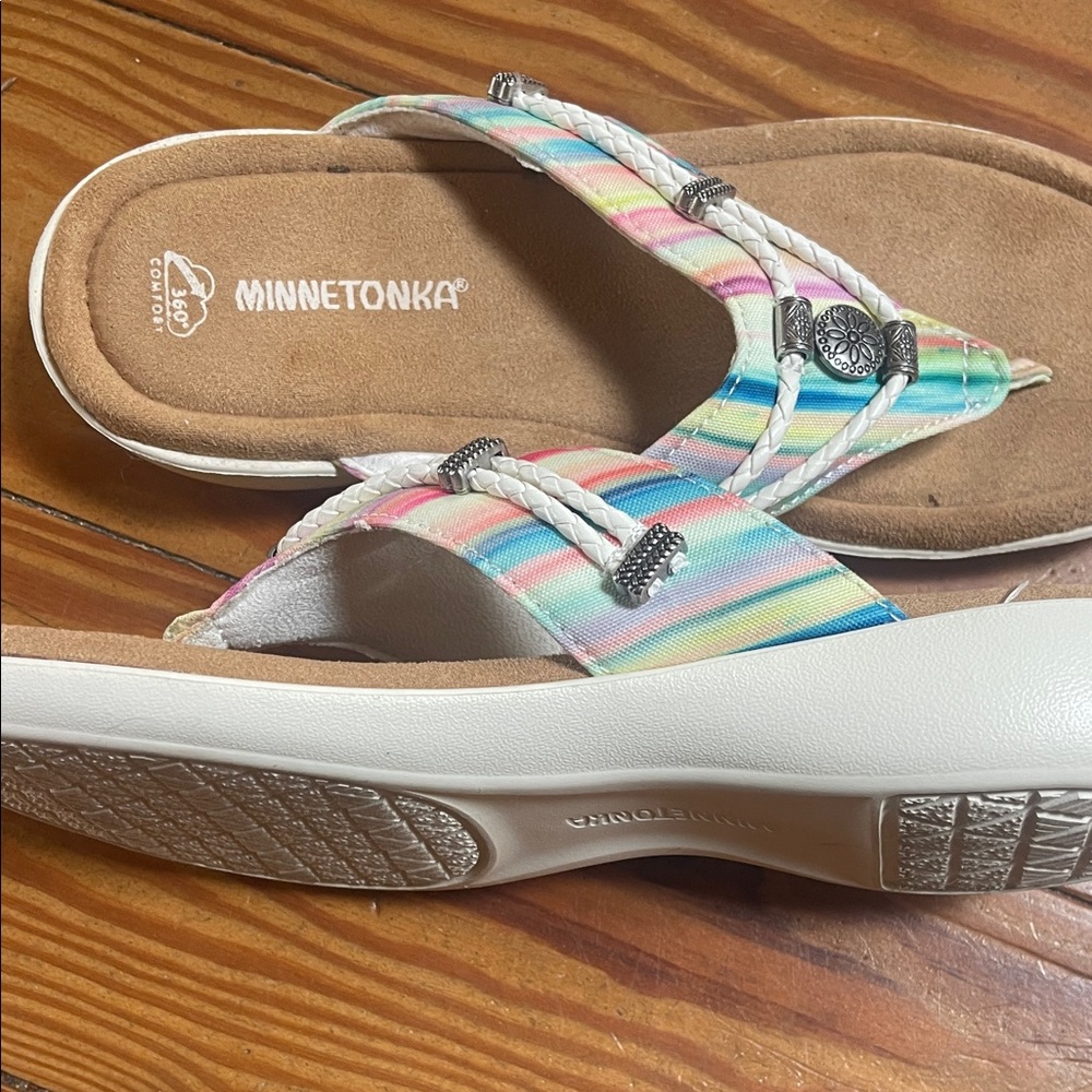 Minnetonka Pastel Striped Sandals - Picture 5 of 7